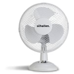 Schallen Electric Portable Air Cooling White Small 9'' inch Desktop Desk Fan