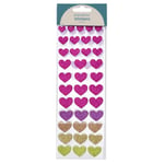 Stickers klistermärken med 175 glittriga hjärtan i 5 olika färger – B. 12–22 mm