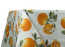BIANCHERIAWEB Nappe de Cuisine et Salon Fantaisie Orange, fabriquée en Italie, Nappe de Table en 100% Coton, 90 x 90 cm