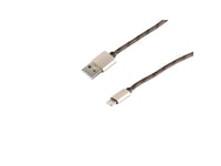 S-Conn 14-50078, 0,9 M, Lightning, Usb A, Brun, Rak, Rak