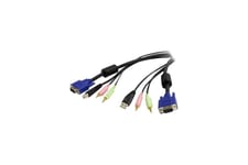 StarTech.com 6 ft 4-in-1 USB VGA KVM Switch Cable with Audio and Microphone - VGA KVM Cable - USB KVM Cable - KVM Switch Cable (USBVGA4N1A6) - kabel för tangentbord/mus/video/ljud - 1.8 m