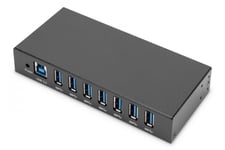 USB 3.0 HUB, 7 Port, Industrial, Metal 15-kV ESD, Table, Wall, DIN Rail mount