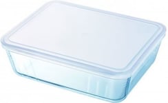 Pyrex 2 Pcs Cook & Freeze Set Fridge Meal Food Storage Container Lids Dish Glass