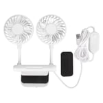 Monitorfläkt med 2 Huvuden, 3 Hastighetslägen, 2 Meters USB-Kabel, Ljudlös, Platsbesparande, Klämma på Datorfläkt för Hemma/Kontor, Vit
