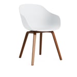 HAY - AAC222 Chair WB Lacq Walnut Base White 2.0 Shell - Matstolar - Hee Welling - Vit - Trä/Plast