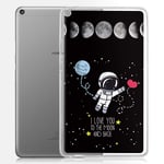 Yoedge Case Compatible for Huawei Mediapad T3 8-Cover Silicone Soft Clear with Design Print Cute Pattern Antiurto Shockproof Back Protective Tablet Cases for Huawei Mediapad T3 8, Moon
