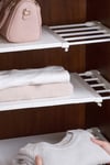 Adjust Closet Cupboard Wardrobe Storage Organizer Shelf Extendable Divider Rack
