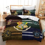 SHIXUE Anime Children's Bed Linen Set Harry Potter 3D Printed Bedding Set Duvet Cover Pillowcase Suitable for Boys, Girls, Children, Adults(Quilt Cover+ Pillowcase*2),AU Double