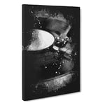 Vinyl Record Player Paint Splash Canvas Print for Living Room Bedroom Home Office Décor, Wall Art Picture Ready to Hang, 30 x 20 Inch (76 x 50 cm)
