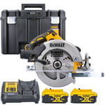 Dewalt DCS570 18V Brushless Circular Saw With 2 x 5Ah Batteries, Charger & Case