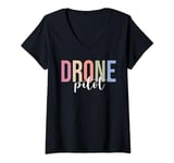 Womens Drone Pilot RC Airplane Drone Quadcopter V-Neck T-Shirt