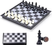 Jeu d'échecs, Echec Magnetique Pliable Echiquier, Mini échecs Portable Voyage Plateau pour Garçon Fille Enfant Adulte (Noir Blanc)