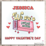 Funny Retro Valentine's Day Card For Personalise Perfect Match Valentines Joke