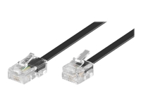 goobay Western cable - Telefon/nätverkskabel - RJ-11/RJ-14 (hane) till RJ-45 (hane) - 15 m - platt - svart