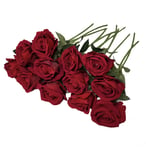 12 Silk Velvet Red Roses, for Valentines Day for your Partner. Love