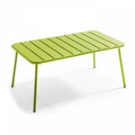 Table basse de jardin acier vert 90 x 50 cm - Palavas - Vert