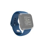 Hama Bracelet de montre Fitbit Versa 22 mm réglable pour montre connectée Fitbit Versa 2, Versa Lite, Fitbit Bracelet interchangeable en silicone avec bouton en acier inoxydable Bleu