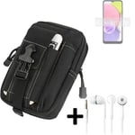 big Holster for Samsung Galaxy A03 + earphones pouch sleeve belt bag cover case 