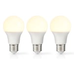 Nedis LED-lamppu A60, E27, 8,0W, 806 lm, 3 kpl