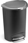 simplehuman CW1357 50L Semi-Round Kitchen Pedal Bin with Semi-round, Grey 