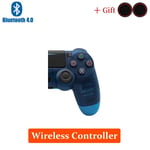 Bleu Transparent Manette De Jeu Sans Fil Bluetooth Pour Playstation 4, Contrôleur, Joystick Pour La Console Ps4, Tous Testés Avant Expédition