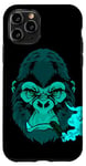 Coque pour iPhone 11 Pro Cigar Smoking Mean Light Blue Gorilla pour les soirées entre hommes