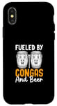 Coque pour iPhone X/XS Alimenté par congas et bière - Lecteur de batterie Conga