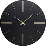 KARE Wall Clock, Engineered Wood, Black, 70x70x4,2cm