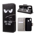 Huawei P20 Lite / Nova 3e mobilfodral i PU skyddar plånbok korthållare sedelförvaring stående läge - Do not touch my phone