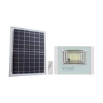 20W solpanel - LED strålkastare, 6400K, vit hölje - Kulör : Kall