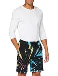 Urban Classics Men's Sweat Tie Dye Batik Shorts, Black, M