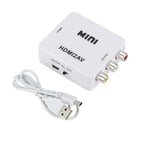 HDMI TO AV Grwibeou-Boîtier vidéo compatible HDMI vers RCA, 1080P, AV, CVSB L, R, HD 1920x1080, prise en charge HDMI2AV, sortie NTSC PAL ""Nipseyteko