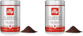Illy Coffee, Classico Ground Coffee for Moka Pots, Medium Roast, 100% Arabica Co