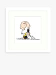 John Lewis Peanuts 'Snoopy & Charlie Brown Hug' Framed Print & Mount, 32 x 32cm, White/Multi