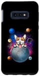 Coque pour Galaxy S10e Corgi On The Moon Galaxy Funny Dog In Space Puppy Lover
