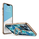 iPhone 13 Pro i-Blason Cosmo Marble Snap Skal med Ringhållare - Ocean Blue