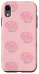 iPhone XR Pink and Coral Shell Elegant Summer Coastal Beach Seashells Case