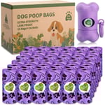 Hundbajspåsar 540 påsar 36 rullar med 1 dispenser- Hundavfallspåsar, (lila)