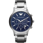 Emporio Armani AR2448 Men's NEW Silver Chronograph Stainless Steel Genuine Watch