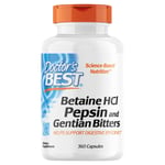 Doctors Best Betaine HCl Pepsin & Gentian Bitters - 360 Capsules