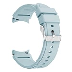 SYSTEM-S Bracelet flexible en silicone pour montre connectée Samsung Galaxy Watch 4 Bleu clair 22 mm