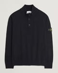Stone Island Knitted Geelong Wool Half Button Zip Black