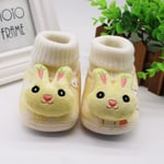 Baby Cartoon Rabbit Shoes Soft Sole First Walker Yellow 7-12months