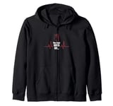 The Beat Goes On Heartbeat Heart Attack Surgery Survivor Zip Hoodie