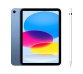 Apple 10.9” iPad (2022, 256 GB, Blue) & Pencil (1st Generation) Bundle, Blue