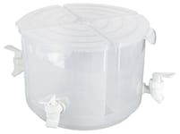 Clas Ohlson Behållare med 4 tappkranar, lock och snurrbricka, 5,5 liter