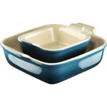 Le Creuset - Heritage kvadratisk fatsett 13 og 20 cm deep teal