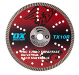 OX Tools TX10R-230/22 OX-TX10R Spectrum Superior Turbo Diamond Blade, 230/22.23mm, Red