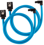 Corsair SATA-kabel Vinklad Blå 60cm 2-pack