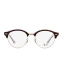 Ray-Ban Round Top Havana on Opal Violet Unisex Women Glasses Frames - Brown Metal - One Size